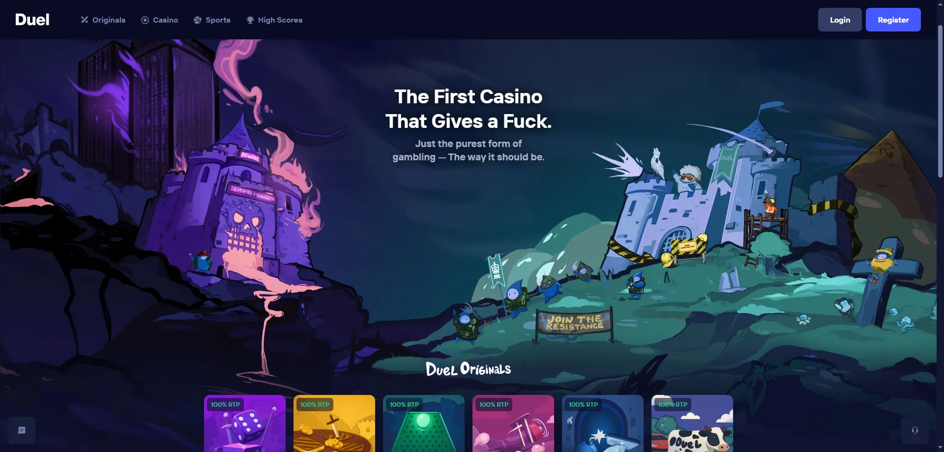 Duel Casino panoramica piattaforma crypto casinò per giocatori italiani